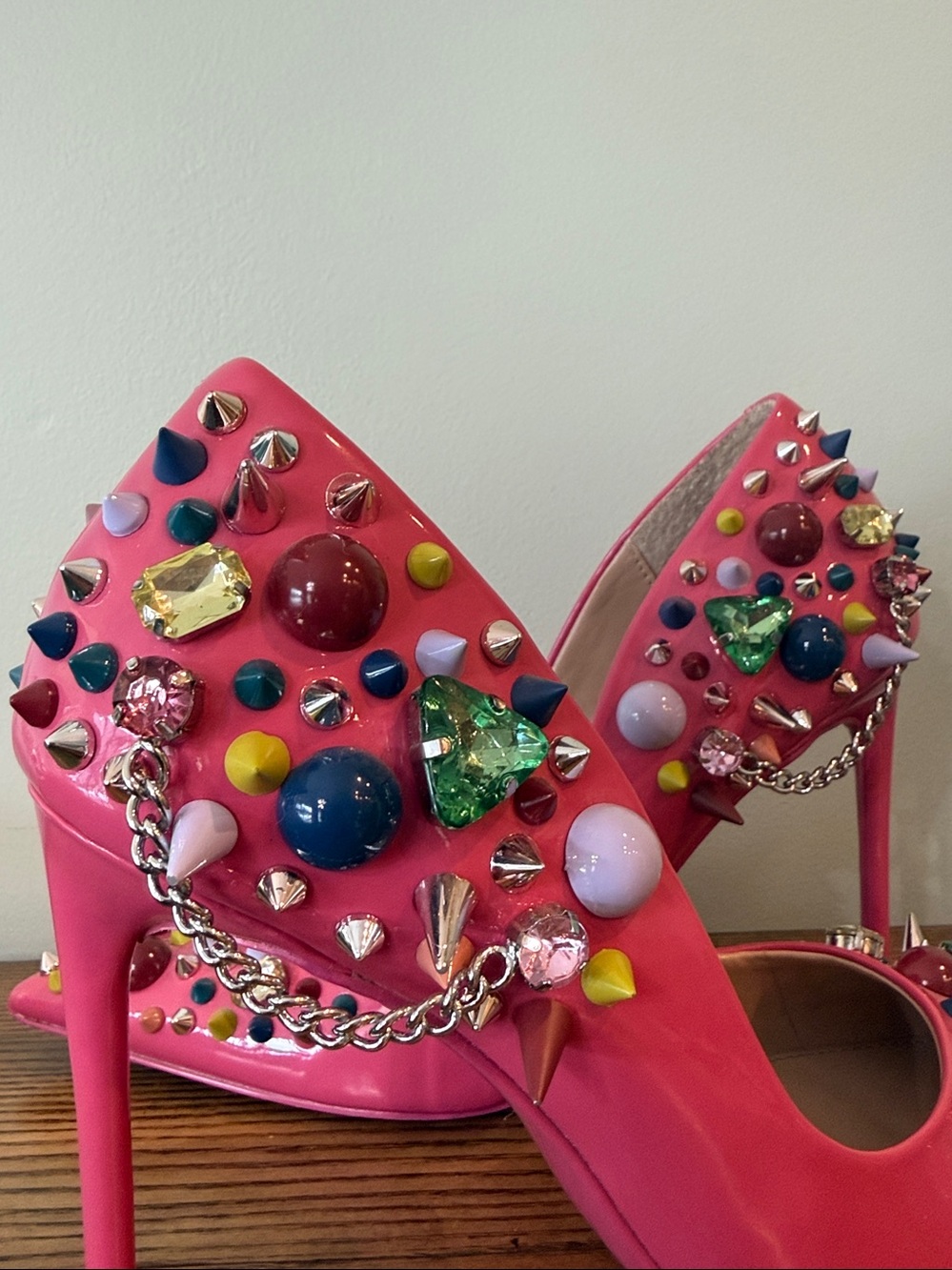 Steve Madden Hot Pink Jeweled Pointed-Toe Stiletto Pump - Picture 15 of 17